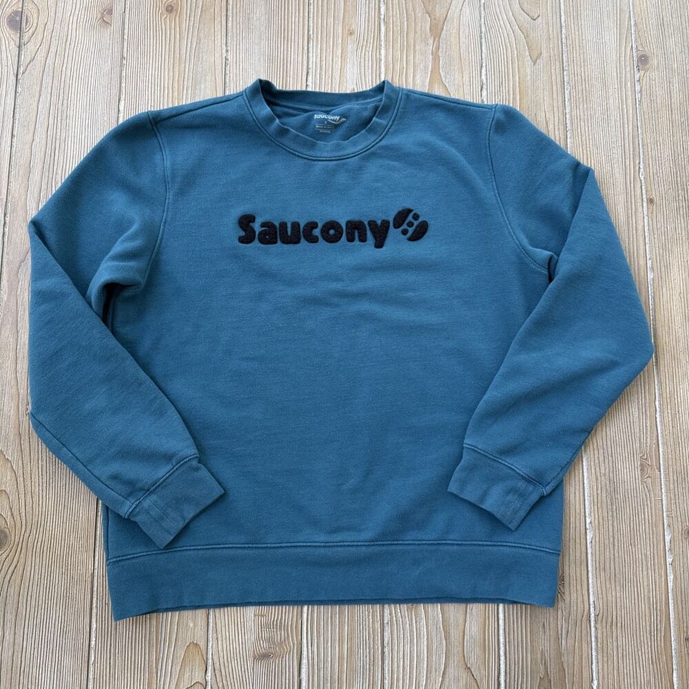 Women’s Saucony Teal Pullover Crewneck Sweatshirt Size Small